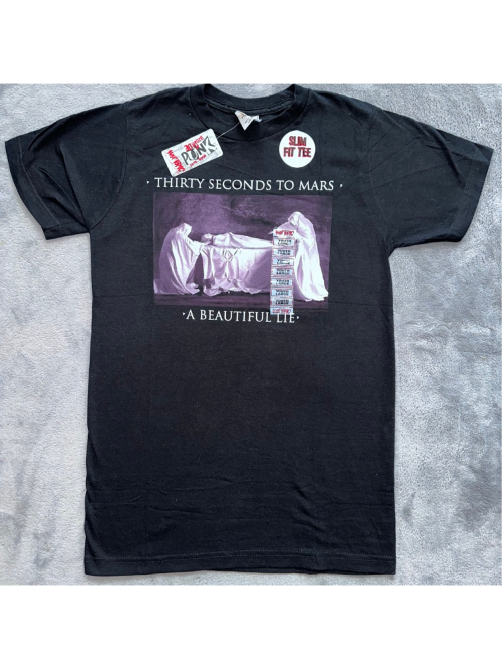 NOS Unisex Youth Large Hot Topic SS Slim Fit TShirt Thirty Seconds To Mars Y2K